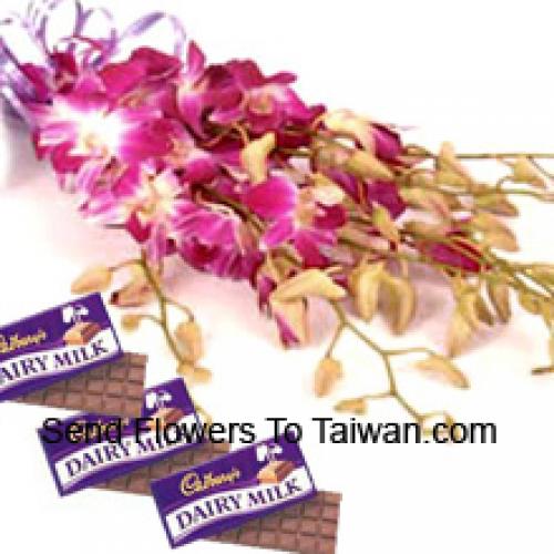 Cute Pink Orchids with Cadbury Chocolates