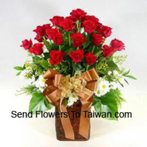 Jolis 24 roses et 12 gerberas