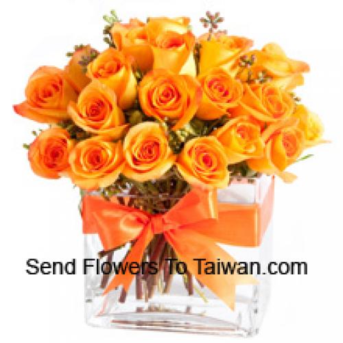 24 douces roses oranges