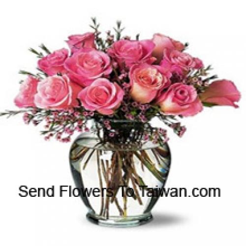 Alluring 12 Pink Roses