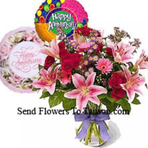 Fleurs assorties avec des fleurs d'anniversaire