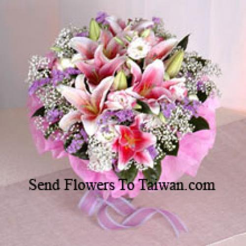 Pink Wrapped Lilies