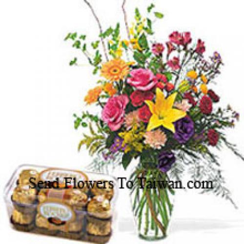 Schattige Assortiment Bloemen met Ferrero Rochers