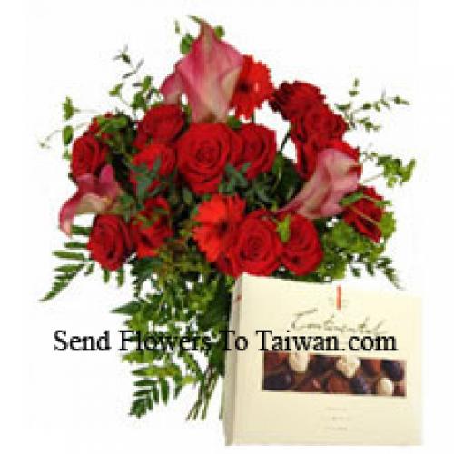 Roses and Gerberas with Imported Chocolates