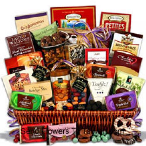 Basket Containing Assorted Chocolates